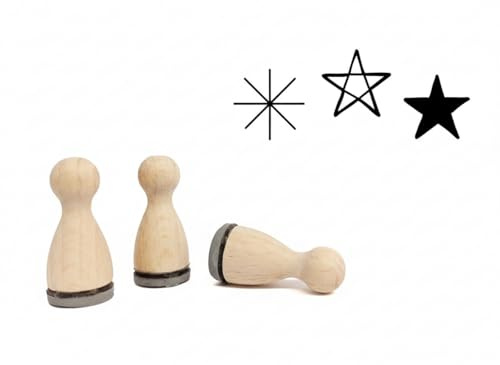 Ministempelset Sternchen | 3 Stempel mit 12mm Durchmesser | Dekorieren und Verzieren