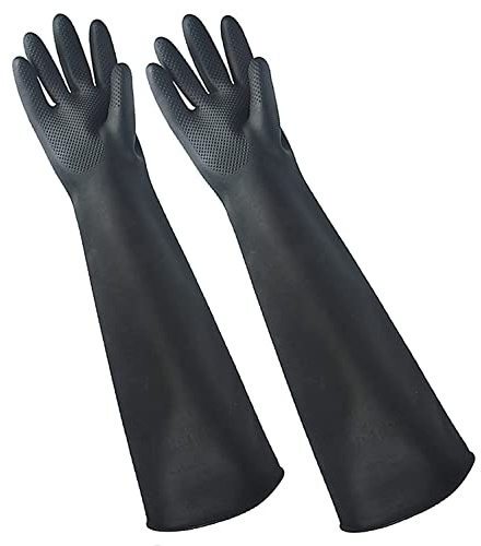 Nobgum 24 Chemical Resistant Glove, Reusable Heavy Duty Long Rubber Gloves, Long Waterproof Dishwashing Gloves, Industrial Safety Gloves for Men