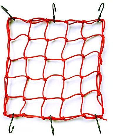 ONIPAX 38x38cm High Elastic Bungee Cargo Net with 6 Hooks for Bicycle Motorcycle
