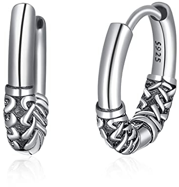 TANGPOET Herren Ohrringe Silber 925 Ohrring Männer Klappcreolen Creolen Klein Ohrschmuck Geschenke für Frauen Damen Jungen Mädchen