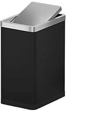 luckxuan Poubelle/Bac Ordure 10L Shake Couvercle Poubelle Ménage Lumière De Luxe Rectangulaire en Acier Inoxydable Poubelle Grande Capacité Poubelle De Stockage Seau Poubelle Cuisine (Color : Noir)