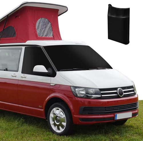 MaxEarn Frontscheibenabdeckung für VW T4, 600D Sonnenschutz & Frostschutz | 100% Verdunkelung Thermomatten, 4-Jahreszeiten-Blockiert UV Strahlen Wetterfest Eisschutz Staub Frontabdeckung Wrap Cover