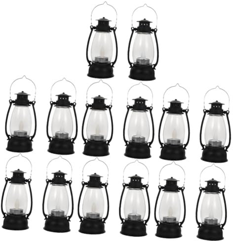 HOMSFOU 14 Stück Laterne Dekorative Petroleumlaterne Eid Mubarak Laterne LED Petroleumlampe Tragbare Petroleumlampe Petroleumlampe Verzierung Dekoratives Öl Vintage Pp Polypropylen