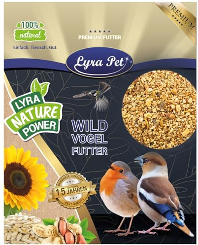 Lyra Pet® 10 kg Weichfutter Premium | Proteinreiches Vogelfutter für Wildvögel | Mit Mehlwürmern, Erdnusskernen & Rosinen | Nährstoffreiches Wildvogelfutter | Ganzjähriges Streufutter für Vögel