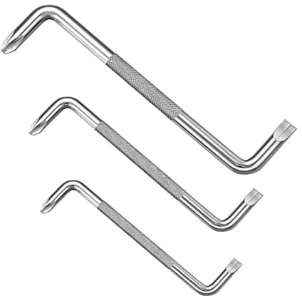 jojofuny 3pièces De Tournevis Z-type à Angle Droit Outils Pour Vis Slottées Et Carrées Étroits
