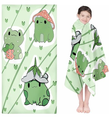 UNAGRI Cartoon Frosch Trandtuch 90x180 cm Frosch Badetuch Strandlaken Handtücher 50x100cm Für Fitness Reisen Badetuch Groß 100x200cm Microfaser Handtücher Handtuch (1,100 x 200 cm)
