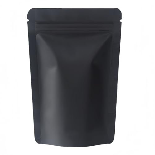 Mylar-Beutel, Wiederverschließbare Beutel, Stehend, Aluminiumfolie, Schwarz, Lebensmittelbeutel, Geruchsdicht, Mylar Bags 3.5 g, Heißsiegel-Verpackungsbeutel (schwarz, 10x15cm - 100pcs)
