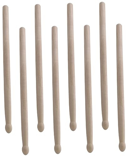 Holz Trommelstöcke 4 Paar für Kinder und Profis, Poliert | Bandspiel und Schlagzeug, Balance und Haltbarkeit, Glatte Oberfläche, Passend für Snare Drums