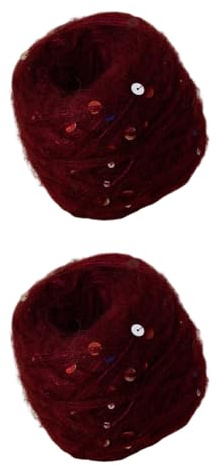 2 x 50 g Seiden-Mohairgarn zum Stricken Glitzer-Paillettengarn Handstrickgarn DIY-Häkelgarn weiches Mohair-Strickgarn für DIY-Pullover Schals Baby-Wollbasteleien