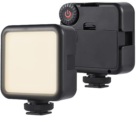 Lampe Vidéo LED de Poche, Lumière Naturelle Douce, Compacte, Facile à Transporter avec Supports de Griffe pour Trépied, Perche à Selfie, Température de Couleur 5600 K