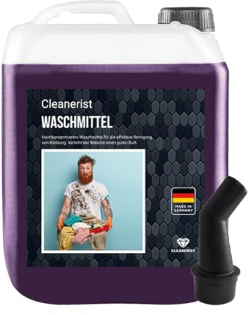 Cleanerist – svart tvättmedel flytande för 350 mörka tvättar – 10 l flytande tvättmedel koncentrat för svart och mörk tvätt – XXL tvättmedel med fräsch doft för 20–95 °C, istället för pods, pulver