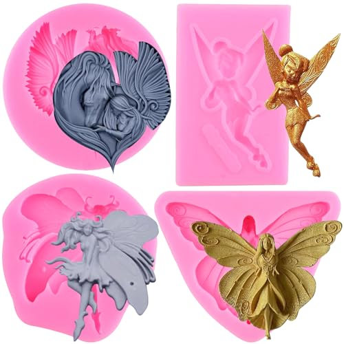 RFGHAC Lot de 4 moules en silicone pour décoration de gâteaux, cupcakes, bonbons, argile polymère, chocolat, pâte à fleurs