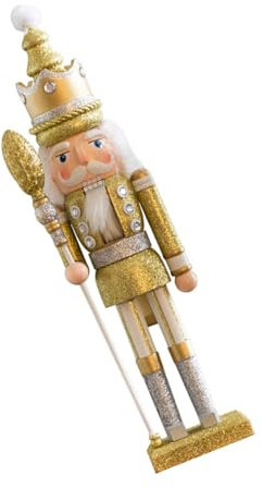 IMIKEYA Figurine de Noël Casse-Noisette Bois Doré Marionnette de Noël Décoration de Bureau pour Soldat Mer