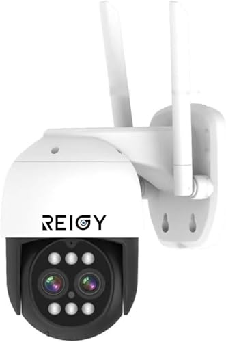 REIGY 4MP utomhus hybrid zoom wifi övervakningskamera 10X, PT 2,5K IP säkerhetskamera med rörelsedetektering nattseende färg tvåvägs ljud IP66 vattentät