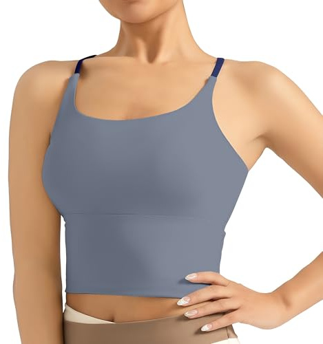 ATRACTIVOLL Donna Canotta Sportiva, Basic Top Maglie Senza Maniche, Traspirante e Leggero per Palestra Yoga Casual Canottiera Corto con Spaghetti