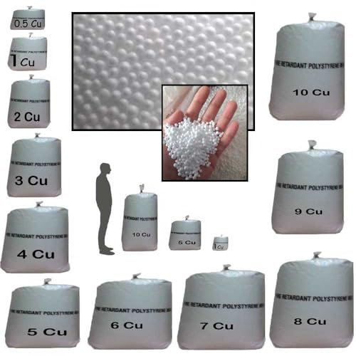 Beanbag Filling Refil Booster Top Up White Polystyrene Balls for Filling Beanbags (1 Cubic Foot)