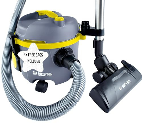 Dusty Bin DB40B Bagged Vacuum Cleaner – Powerful, Lightweight & Compact Corded Cylinder Vacuum Cleaner with Large 6L Capacity, High-Efficiency Filtration, Portable & Easy to Use for Stairs & Home