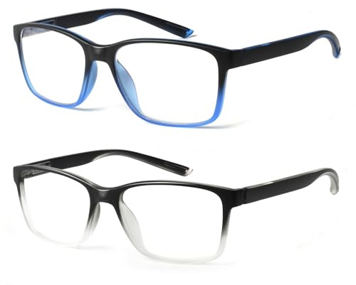 COJWIS Lesebrille Herren 2er Pack mit Blaulichtfilter Brille Lesehilfe Federscharniere Computerbrille Blaulicht Herren Lesebrille