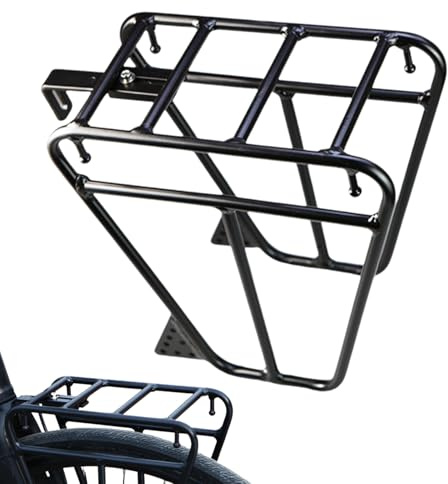Porte Bagage A-vant Vélo en Alliage d'aluminium, Porte-Bagages A-vant pour Vélo de Montagne et VTT, Peut Transporter Sacoche, Panier, Tente, Sac de Couchage