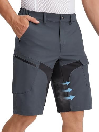 BERGRISAR Fahrradhose Herren Atmungsaktiv MTB-Mountaninbike Hose Herren Kurz mit 5 Taschen