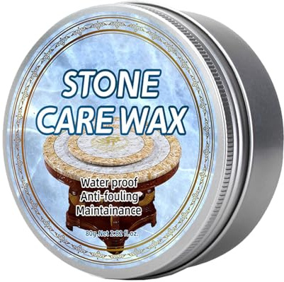 Mnozreo Cera per la Cura della Pietra,Rivestimento Impermeabile,80G,1PC,Cera per Restauro di Pietra,per Mobili in Marmo, Piastrelle in Ceramica