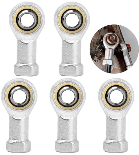 5 Piezas M8 Cojinetes de Extremo de Varilla,M8*1.25 mm Rosca Hembra la Derecha,Rótula de Unión Uniball,Extremos de Varilla Deslizante, Autolubricante Cojinete de Unión
