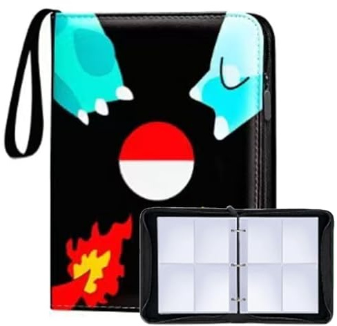 Trading Card Binder 4-Pocket PU Trading Card Album, 400 Pockets Card Album Folder, Waterproof Card Collection Folder Book, Zipper Cards Binder Album for MTG, TCG, Sports & Game Cards