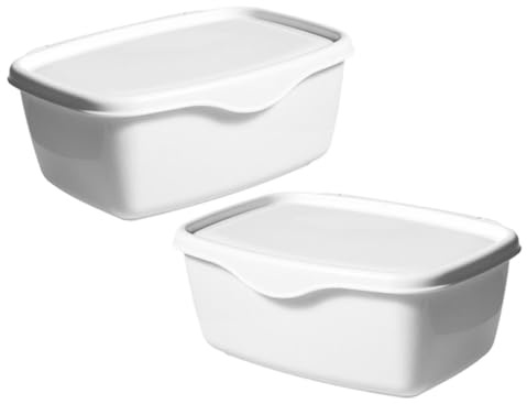 HOUDERCO Feuchttücherbox mit Deckel aus Weißem Kunststoff 2 Stück-pack Wiederverwendbar Staubdicht Leicht zu Reinigen für Schubladen und Reisen