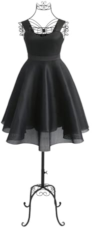 Professionelle Schneiderpuppe aus Metall für Damen - Stabile Kleiderpuppe mit Retro-Design & Staufach (Höhe 154 cm) (Schwarz)