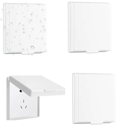 GIONAR 4 unidades tipo 86 enchufe protector de lluvia autoadhesivo blanco – Cubierta para enchufes, interruptores de luz e interruptores para baño, jardín y cocina