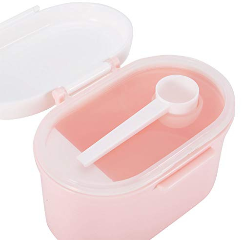 TOPINCN Tragbare Milchpulver-Versiegelungs-Aufbewahrungsbox für Babynahrungsbehälter, Mikrogewebt, Gefriergeeignet (Rosa 600 ml)
