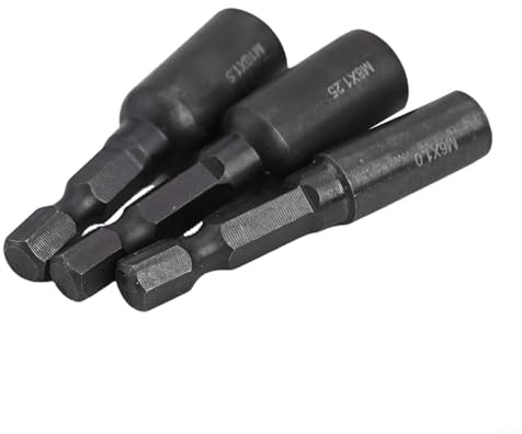TDCuizent Cr-Mo Selbstschneidender Steckschlüssel-Adapter-Set, 1/4 Zoll Sechskantschaft, Bohrmaschine, Werkzeug, kompatibel mit Einsatzmuttern, Stockschrauben, Doppelgewinde, M6, M8, M10, hohe Härte