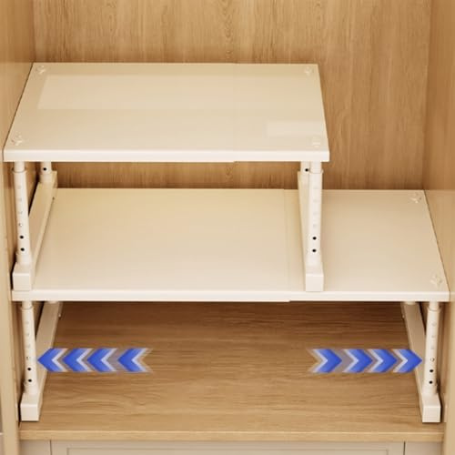 ZGWRYI Verstellbare Regale für Schrank, Erweiterbares Einlegeböden Schrankregal,Kabinettsregal Erweiterbar, Kleiderschrank, Schrank, Küche, Badezimmer(W42cm,L50-85cm H20-35cm)