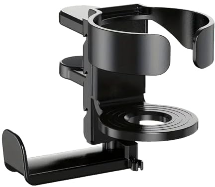 Bosiyrggrl Portavasos de Escritorio Portátil 2 en 1, Soporte Ajustable Antideslizante para Auriculares, Accesorios de Escritorio, Soporte con Abrazadera con Clip en el Brazo