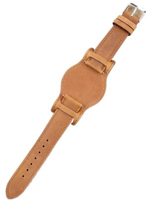 Handgjorda retro läderklockband 18mm 19mm 20mm 21mm 22mm universalband för män, 19mm, Acetat, Inga ädelstenar