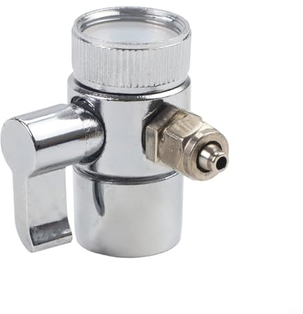 Brass Sink Diverter Valve With M22 Female Thread For 1/4 Inch RO Tubing Quick Connect For Kitchen Or Bathroom Faucet Water Line Splitter Metal No Leak Easy Installation