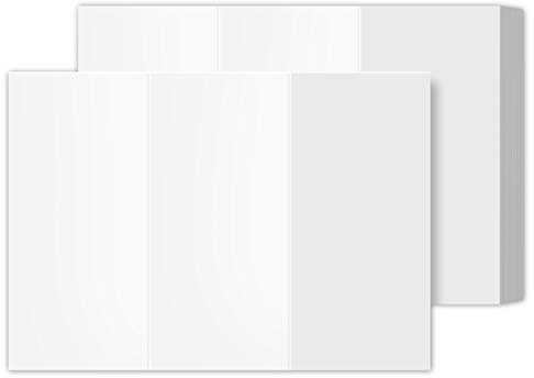 Blank Bright White Tri-Fold Brochure Card Stock, 3 Panel Brochure for Restaurant Menus, Business Flyers and Pamphlets | 8.5” x 11” | 65lb (176gsm) Cardstock | 50 per Pack