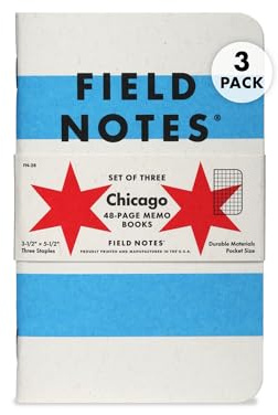 Field Notes: Chicago 3er Pack - kariert - 48 Seiten - 8,9 x 14 cm