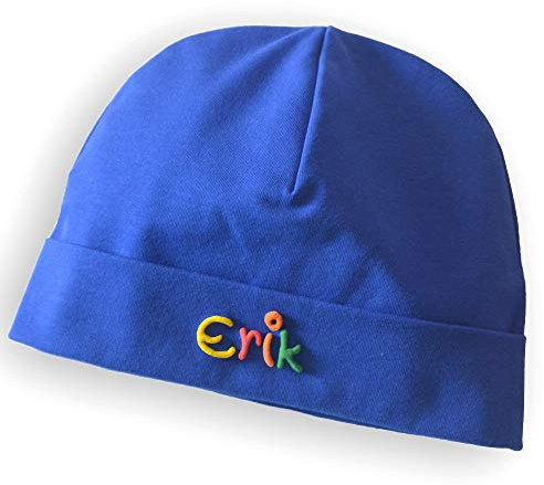mein-name Mütze Haube Kindermütze Kopfbedeckung Mütze für Kinder Kopfschutz Baumwollmütze, Größe:M, Farbe:Kobalt