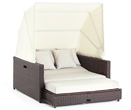Strandkorbwerk Liegeinsel Beach Lounge Mocha Duo/braun