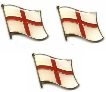 Red Star Badges 3 x England Flag Cross of Saint George Metal Pin Badges