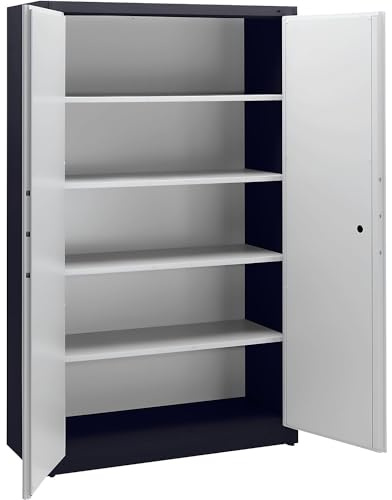 C+P | Feuergeschützter Stahlschrank | gemäß DIN 4102 | HxBxT 1950 x 1200 x 500 mm | schwarzgrau/lichtgrau