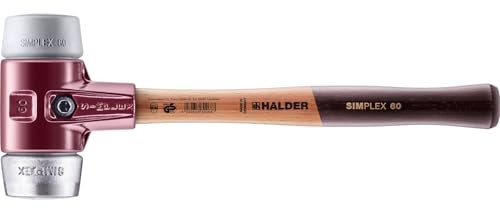 SIMPLEX-Schonhammer, TPE-mid/Weichmetall; mit Tempergussgehäuse und hochwertigem Holzstiel | D=60 mm | 3039.060