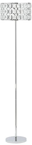 Stilvolle Stehlampe in Glamour Stil verchromtes Metall / Acryl silber Tenna
