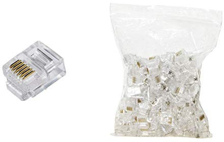 Link LKPL66 CONFEZIONE 100 PLUG TELEFONICI 6 CONDUTTORI 6 POSIZIONI 6P6C RJ12