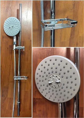 BAGNOCLIC Colonne de Douche Lourde en Laiton chromé 100 cm, complète avec Fixations – système Robuste pour Salle de Bain Moderne