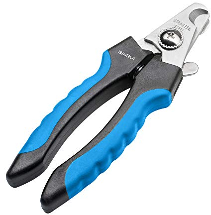 BAIRUI Hunde-Nagelknipser und robuster Nagelknipser für große Hunde, professioneller Nagelschneider für Hunde/Katzen, um Überschneiden der Nägel zu vermeiden, inklusive Nagelfeile (blau)
