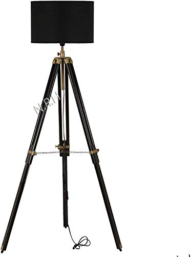 Lámpara de pie trípode para sala de estar, luz de pie moderna de mediados de siglo para dormitorio, diseño ajustable, lámpara para oficina con acabado negro