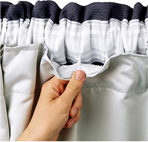 Kinfolk Textile Thermal Blackout Curtain Linings Pair 3 Pass Includes Curtain Hooks (46 x 72)