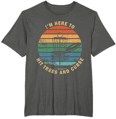Disc Golf Frisbee Funny Vintage Sport Hit Trees And Curse T-Shirt